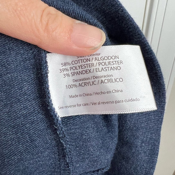 Wildfox Good Vibes SOFT Long Sleeve Navy Blue Graphic Sweatshirt Women's Large - Picture 5 of 8